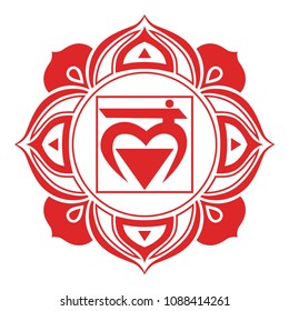 The first red chakra, mandala is the energy center of man.