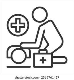 First Responder Icon Vector Illustration Outline Style