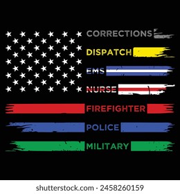 First responder, nurse, hero flag, patriotic flag, emergency workers, healthcare workers shirt, USA flag shirt, police shirt, military shirt