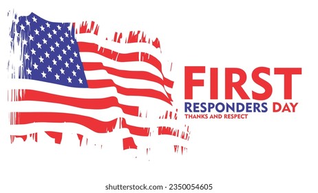 first responders day vector background with us flag illustration