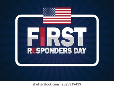 First Responders Day wallpaper with shapes and typography, banner, card, poster, template. First Responders Day, background