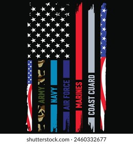 First Responders Hero Flag Nurse EMS Police Fire Military Vector T shirt Design	