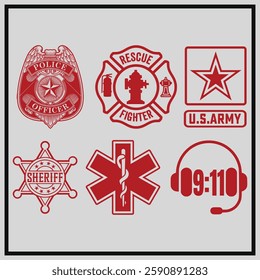 First Responders Hero Flag Nurse EMS Police Fire Military Vector T shirt Design, First Responders Hero Flag Shirt