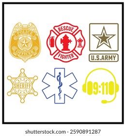 First Responders Hero Flag Nurse EMS Police Fire Military Vector T shirt Design, First Responders Hero Flag Shirt