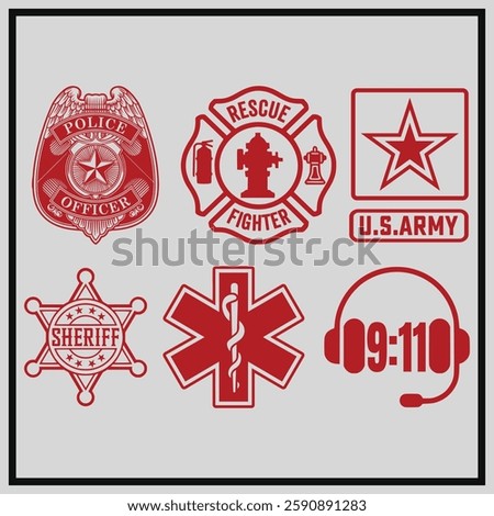 First Responders Hero Flag Nurse EMS Police Fire Military Vector T shirt Design, First Responders Hero Flag Shirt