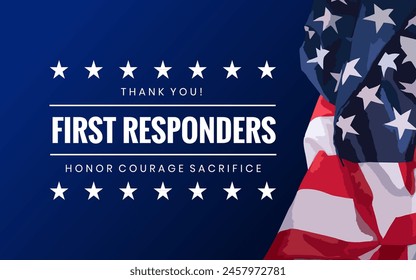 First Responders Holiday Concept Vector