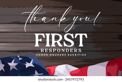 First Responders Holiday Concept Vector