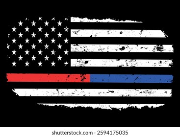 First Responders Shirt, First Responders Flag, Usa Police Firefighter Thin Red Line and Thin Blue Line T-Shirt