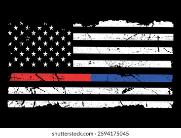 First Responders Shirt, First Responders Flag, Usa Police Firefighter Thin Red Line and Thin Blue Line T-Shirt