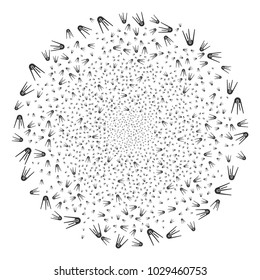 First Satellite explosion globula. Object pattern combined from random first satellite design elements as fireworks round shape. Vector illustration style is flat iconic symbols.