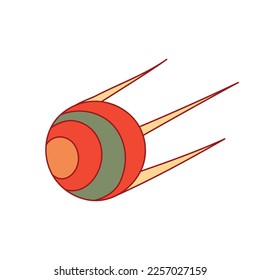 el primer satélite está aislado en un fondo blanco. El mundo de las estrellas y el espacio. Ilustración del vector