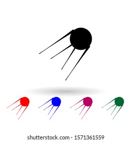 First satellite multi color icon. Simple glyph, flat vector of russia icons for ui and ux, website or mobile application