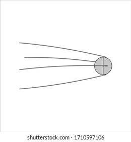 first satellite sent by russia to space called sputnik. illustration for web and mobile design.