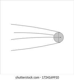 first satellite sent by russia to space called sputnik. illustration for web and mobile design.