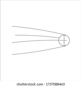 first satellite sent by russia to space called sputnik. illustration for web and mobile design.