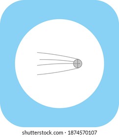 first satellite sent by russia to space called sputnik. illustration for web and mobile design.