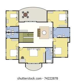 First Second Floor Plan Floorplan House Home Building Architecture Blueprint Layout