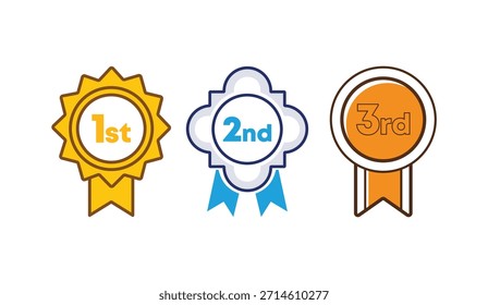 Ícones de crachá do primeiro/terceiro lugar definidos para a conquista do ranking de vencedores