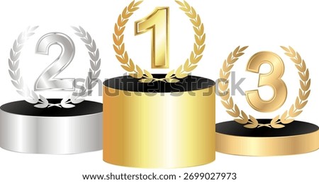 First, second and third place on the podium design