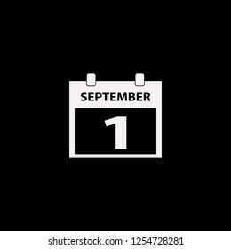 First september calendar vector icon. flat First september calendar design. First september calendar illustration for graphic 