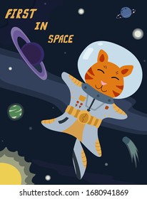First in space, cats in a spacesuit