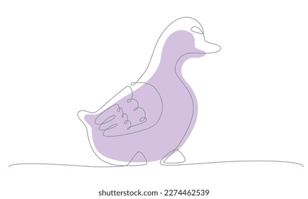 First spring bird hand draw continues one line. Vector stock illustration isolated on white background for wedding, Easter invitation or greeting card. Editable stroke. EPS10