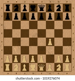 First step in chess. Game for mind and think