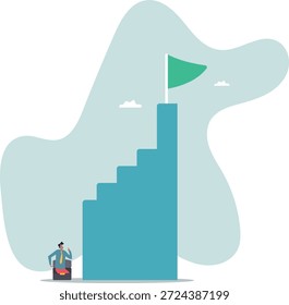 El primer paso es más difícil, la curva de aprendizaje o superar la dificultad cuando se inicia un nuevo negocio, el desafío de tener éxito en el trabajo.