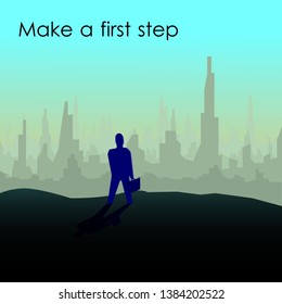 First step motivation vector illustration