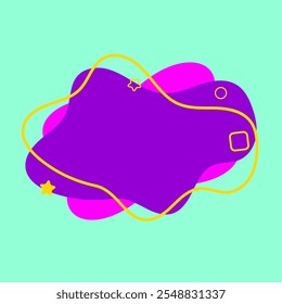 First Style Funny Minimalist Abstract Shape Element with Star and Love icon. Fourth Style Shape Element. High Quality Vector Icon. Editable Vector