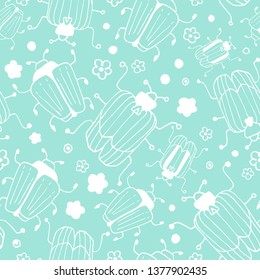 First summer flowers pattern. Floral elements, insects drawings. Hand drawn botanical illustrations. Illustration template summer, flyer, leaflet, magazine,book cover. creative concept. Baby print.