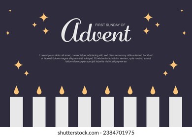 First Sunday of Advent background. Vector illustration.