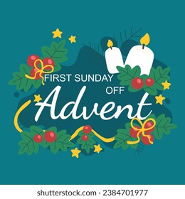 First Sunday of Advent background. Vector illustration.