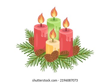 First Sunday of Advent or the Beginning of a New Church Year Which Takes Place on November 27 in Template Hand Drawn Cartoon Flat Illustration
