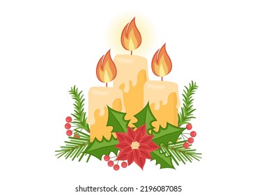 First Sunday of Advent or the Beginning of a New Church Year Which Takes Place on November 27 in Template Hand Drawn Cartoon Flat Illustration
