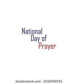 

First Thursday of May. national day of pray use flag. Card for National Day of Prayer, vector illustration drawn in flat cartoon style. 
