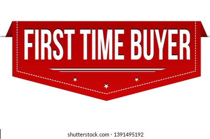 First time buyer banner design on white background, vector illustration