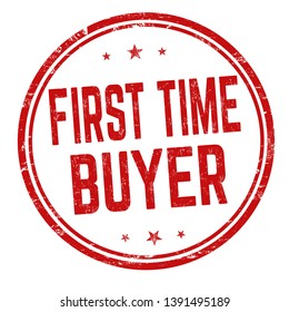 First time buyer sign or stamp on white background, vector illustration