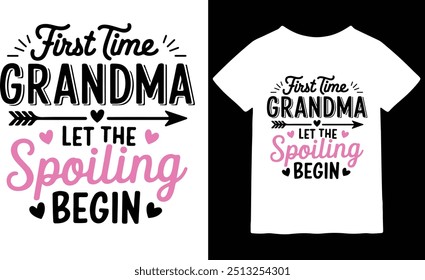 "First Time Grandpa Let The Spoiling Begin" – Celebrate becoming a grandpa with this fun and heartwarming design! Perfect for new grandfathers, it’s a great gift to show off their excitement and pride