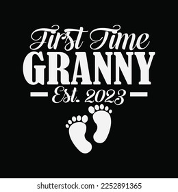 First Time Granny New Mom Est 2023 Shirt Mother's Day Gift