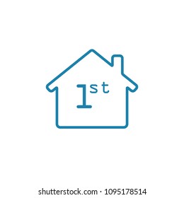 First Time Home Buyer Icon. Real Estate Clipart Isolated On White Background