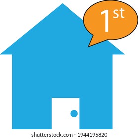 First Time Home Buyer Icon On White Background. Flat Style. Real Estate Sign. Home Buyer Symbol.