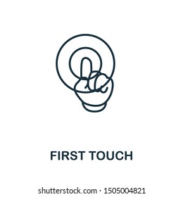 First Touch outline icon. Thin line concept element from crm icons collection. Creative First Touch icon for mobile apps and web usage.