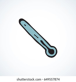 First treat device isolated on white panel background. Web outline logo concept. Freehand black ink linear hand drawn flat emblem sketchy in art retro cartoon doodle graphic style pen on paper