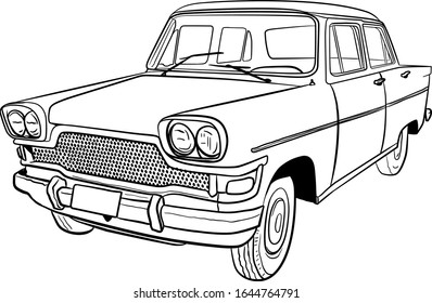 First Turkish car ‘Devrim’ (Turkish word for Revolution) vector illustration