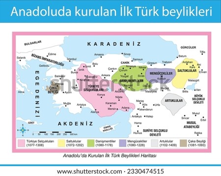 The first Turkish principalities established in Anatolia Stock foto © 