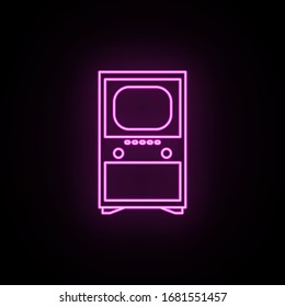 First tv neon icon. Simple thin line, outline vector of generation icons for ui and ux, website or mobile application