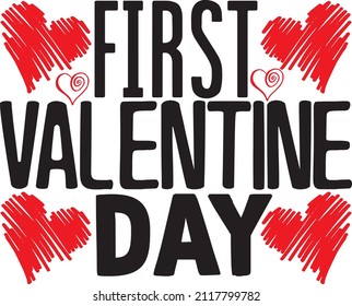 First valentine day svg design