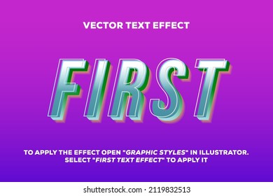 first vector text effect fully editable
