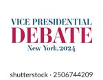 First vice presidential debate vector background, banner. American elections. October, New York.